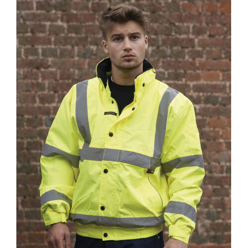 Warrior Hi-Vis Fleece Lined Bomber Jacket Thumbnail