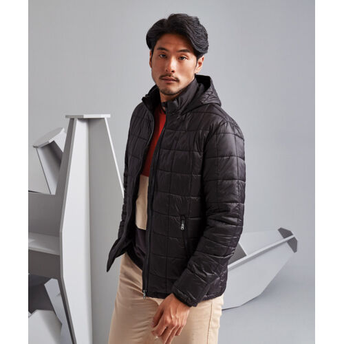 Box quilt hooded jacket Thumbnail