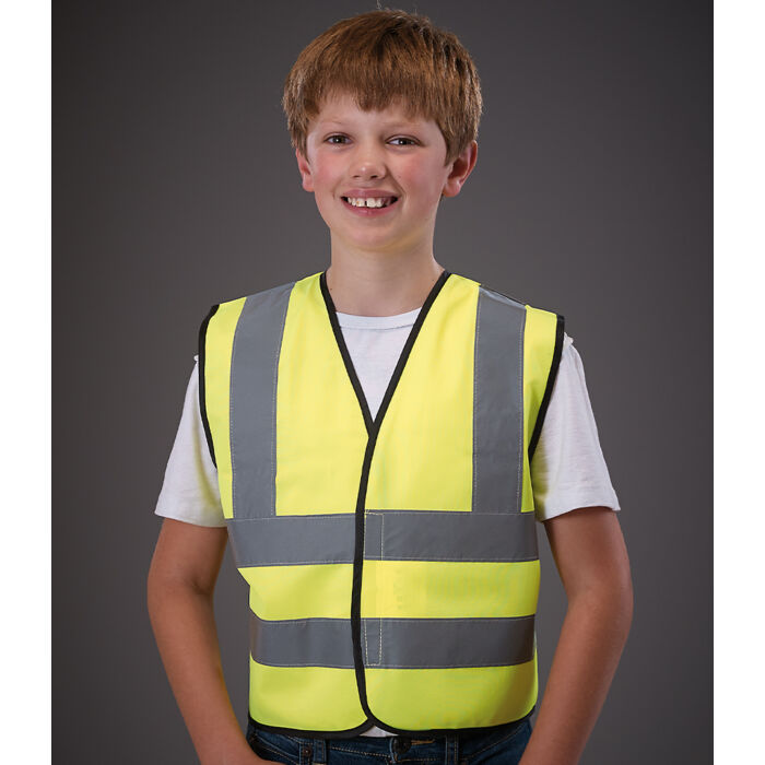 Yoko Kids Hi-Vis Two Band and Braces Waistcoat Thumbnail