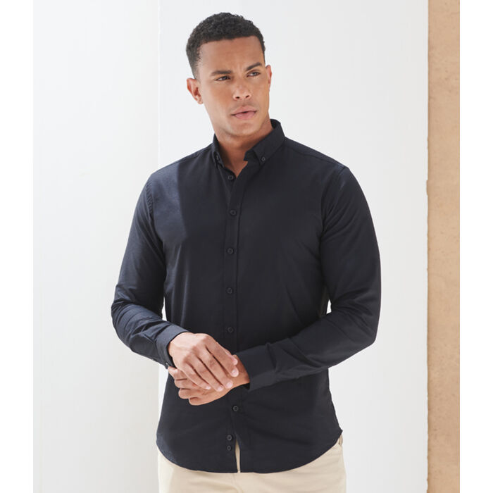 Henbury Modern Long Sleeve Slim Fit Oxford Shirt Thumbnail