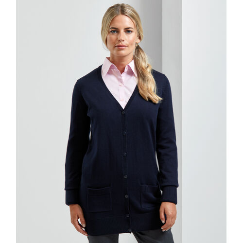 Premier Ladies Longline V Neck Cardigan Thumbnail