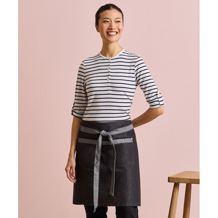 Domain contrast denim waist apron Thumbnail