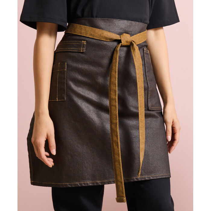 Division waxed-look denim waist apron Thumbnail