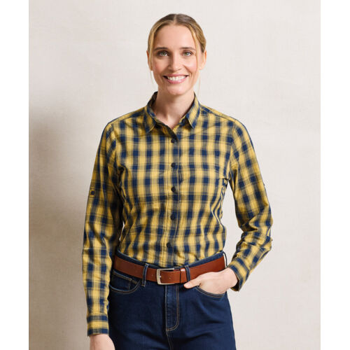 Women's Mulligan check cotton long sleeve shirt Thumbnail