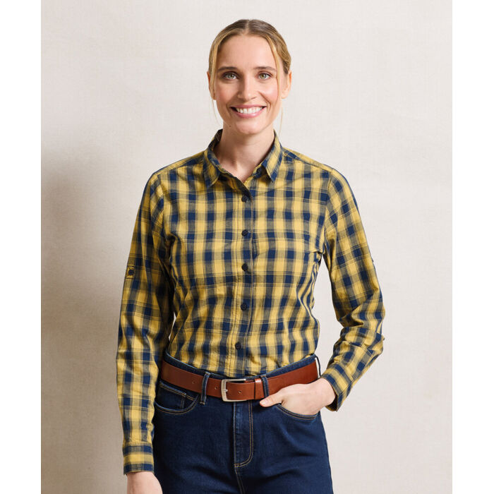 Women's Mulligan check cotton long sleeve shirt Thumbnail
