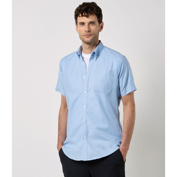 Kustom Kit Short Sleeve Slim Fit Oxford Shirt Thumbnail