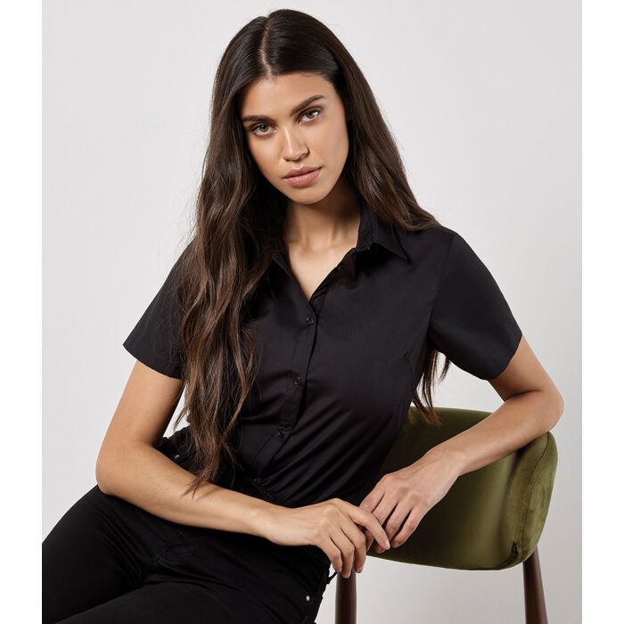 Kustom Kit Ladies Short Sleeve Tailored Poplin Shirt Thumbnail