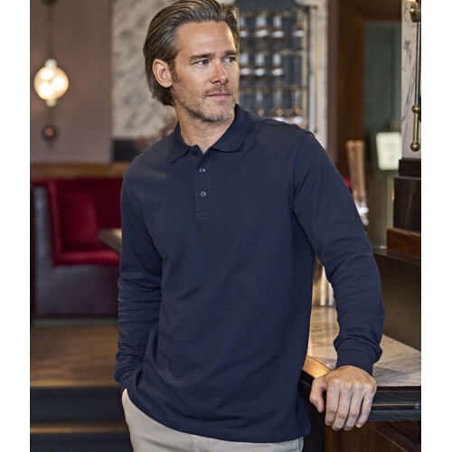 Tee Jays Luxury Stretch Long Sleeve Polo Shirt Thumbnail