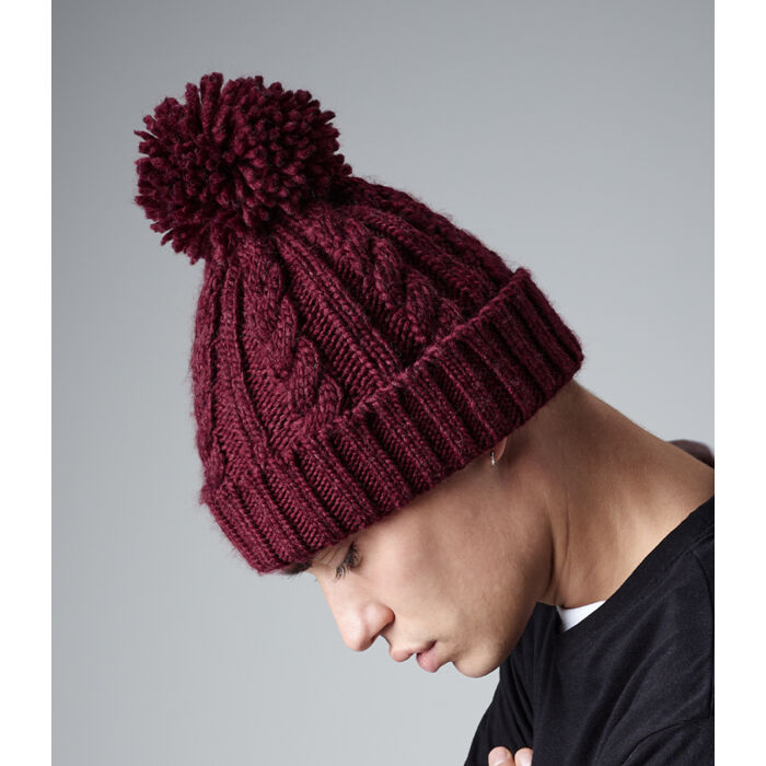 Beechfield Cable Knit Melange Beanie Thumbnail