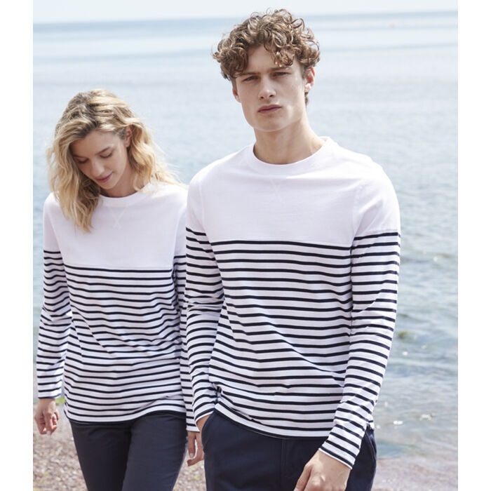 Front Row Unisex Long Sleeve Breton Striped T-Shirt Thumbnail