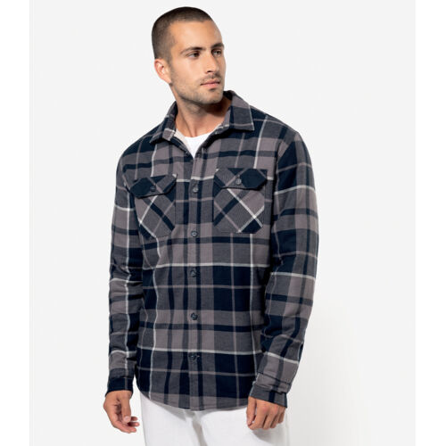 Kariban Sherpa Lined Checked Shirt Jacket Thumbnail