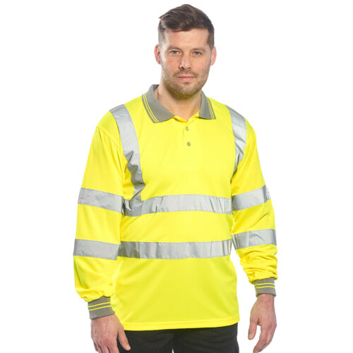 Portwest Hi-Vis Long Sleeve Polo Shirt Thumbnail