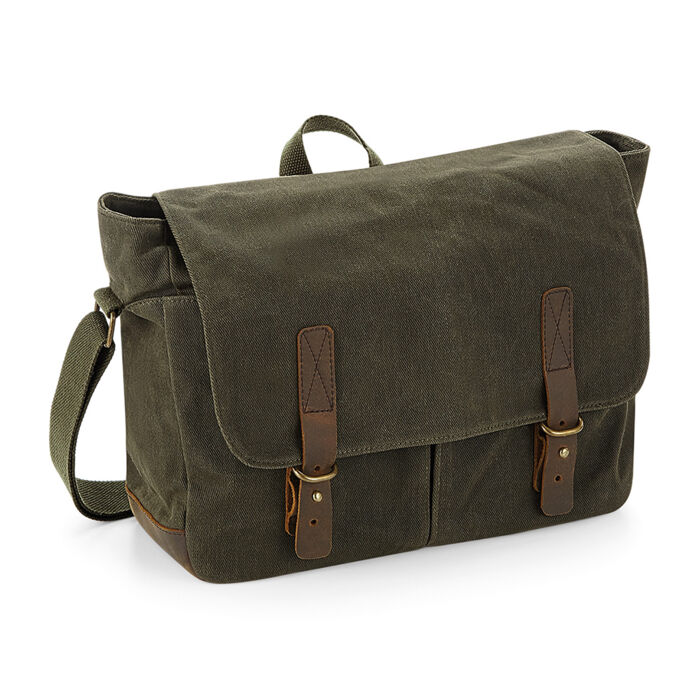 Quadra Heritage Waxed Canvas Messenger Bag Thumbnail