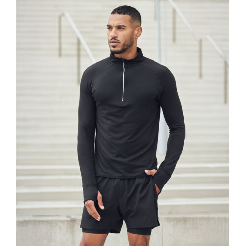 Tombo Long Sleeve Zip Neck Performance Top Thumbnail