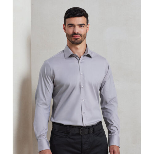 Stretch fit cotton poplin long sleeve shirt Thumbnail