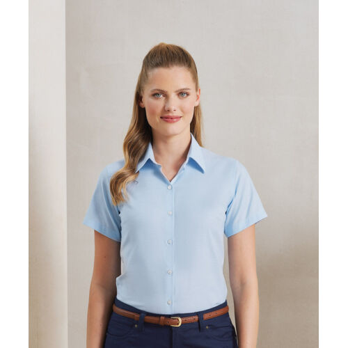 Women's cotton-rich Oxford stripes blouse Thumbnail