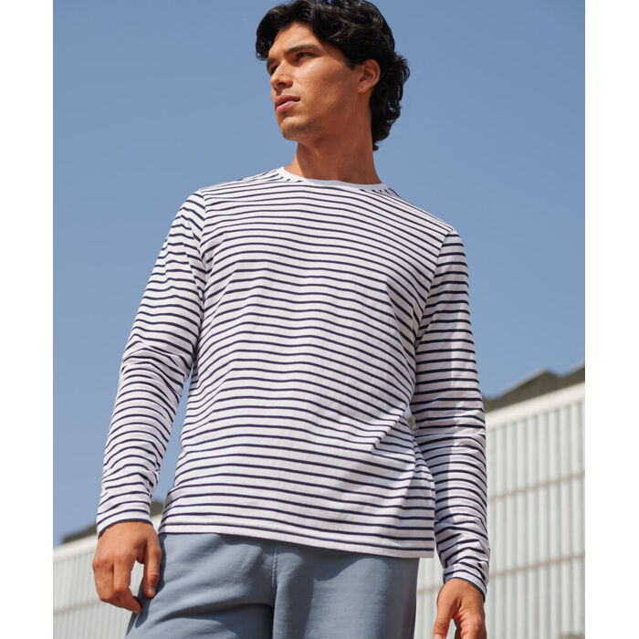 Unisex long-sleeved striped T Thumbnail